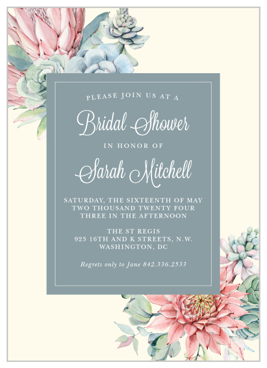 Our Bohemian Succulent Bridal Shower Invitations are perfect for those who are looking for beautiful but slightly nontraditional invites!