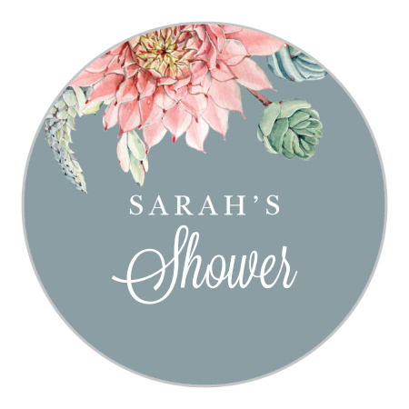 Bohemian Succulent Bridal Shower Stickers