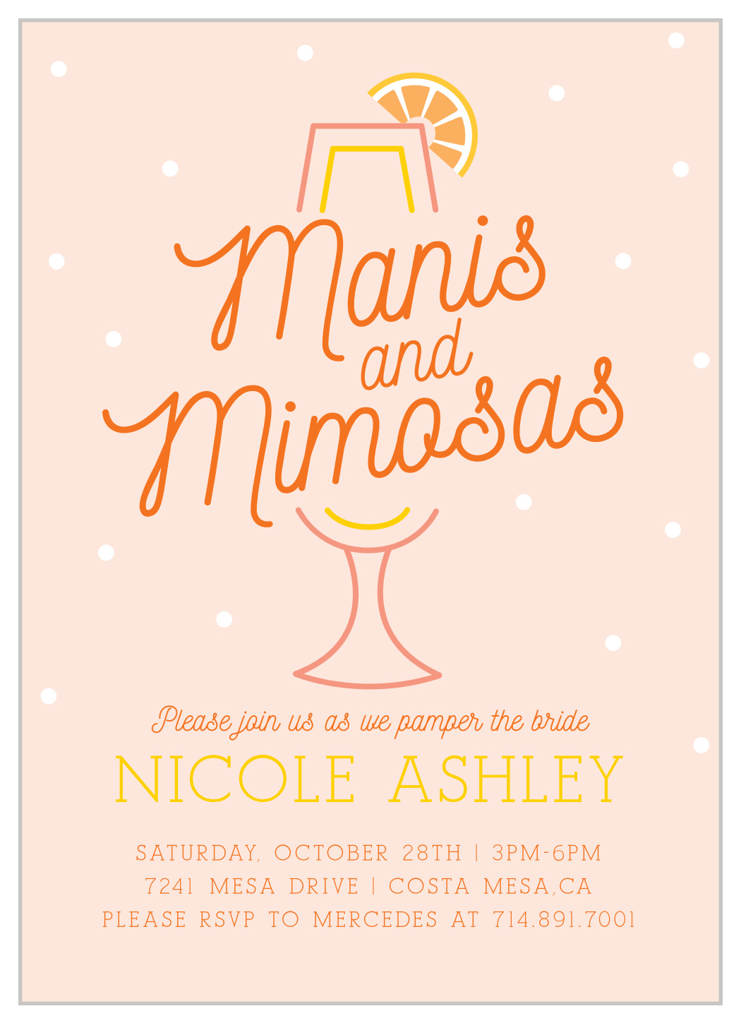 Manis & Mimosas Bridal Shower Invitations by Basic Invites