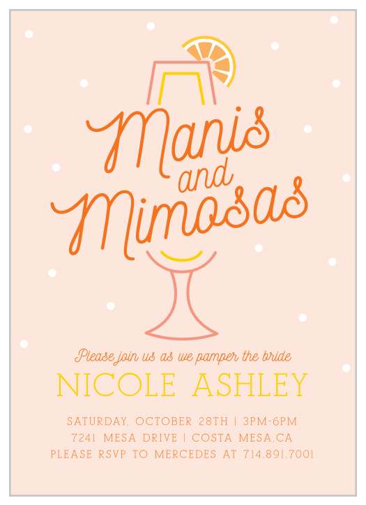 Gather all the girls up with our Manis & Mimosas Bridal Shower Invitations!