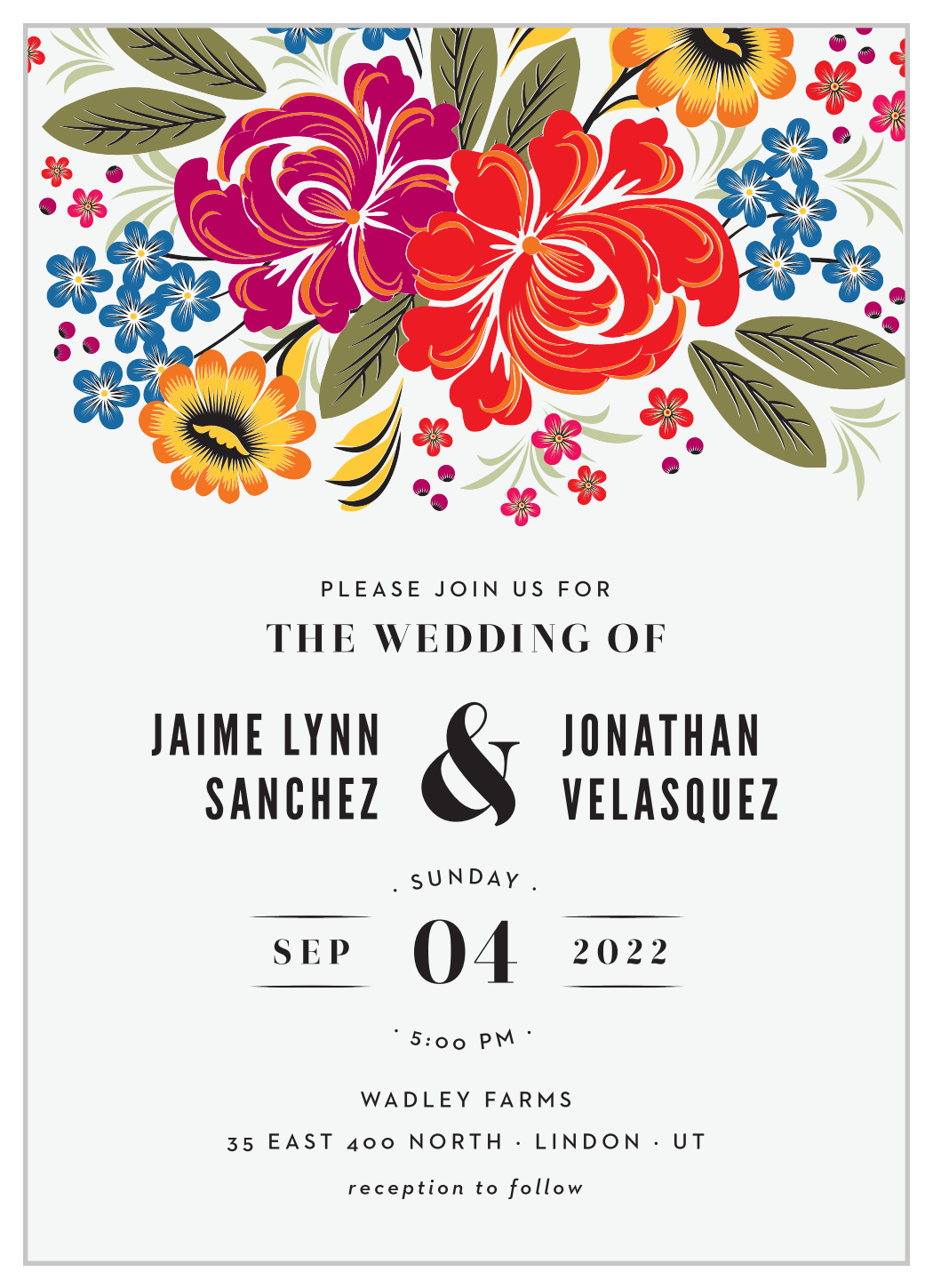 Spanish Florals Wedding Invitations