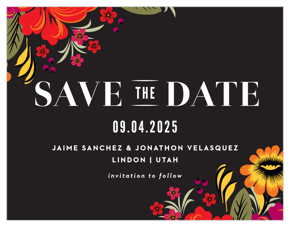 Spanish Florals Save the Date Cards