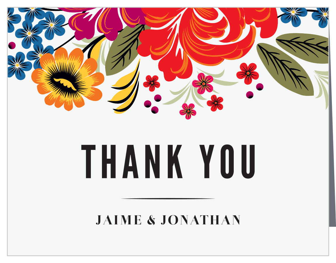 Spanish Florals Wedding Thank You Cards
