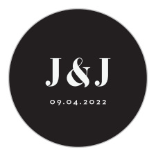 Spanish Florals Wedding Stickers are a lovely way to seal your envelopes and decorate stationery. A deep black background offers a high-contrast appearance alongside the sheer white of your initials and wedding date- a modern take on your traditional celebration. 