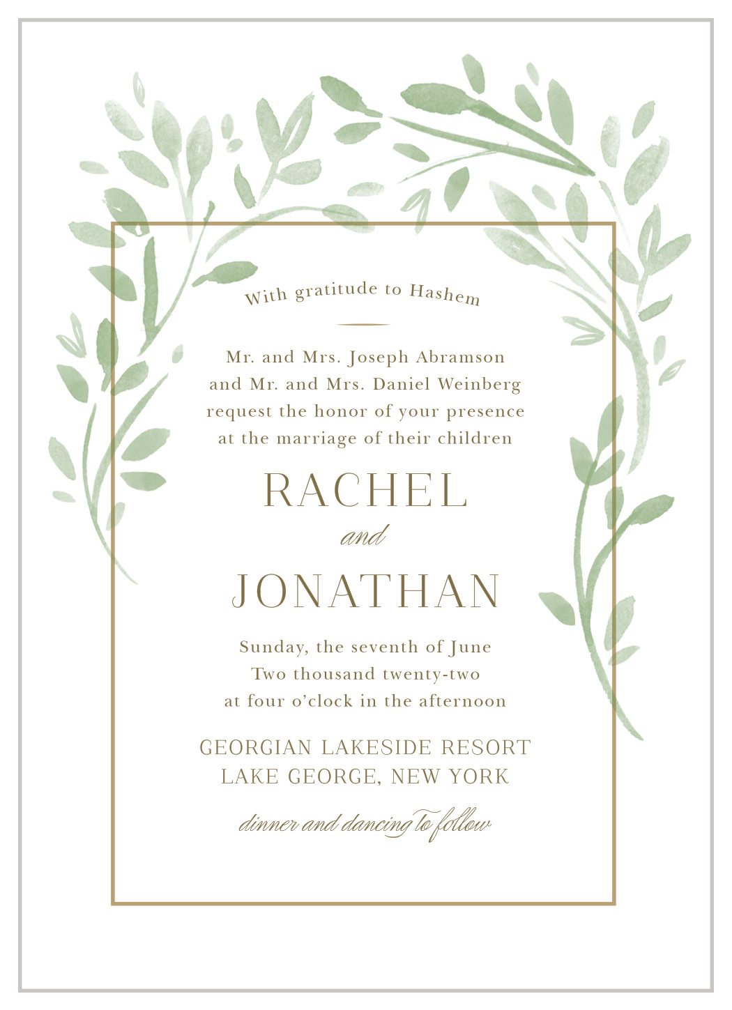 Fairytale Leaves Wedding Invitations