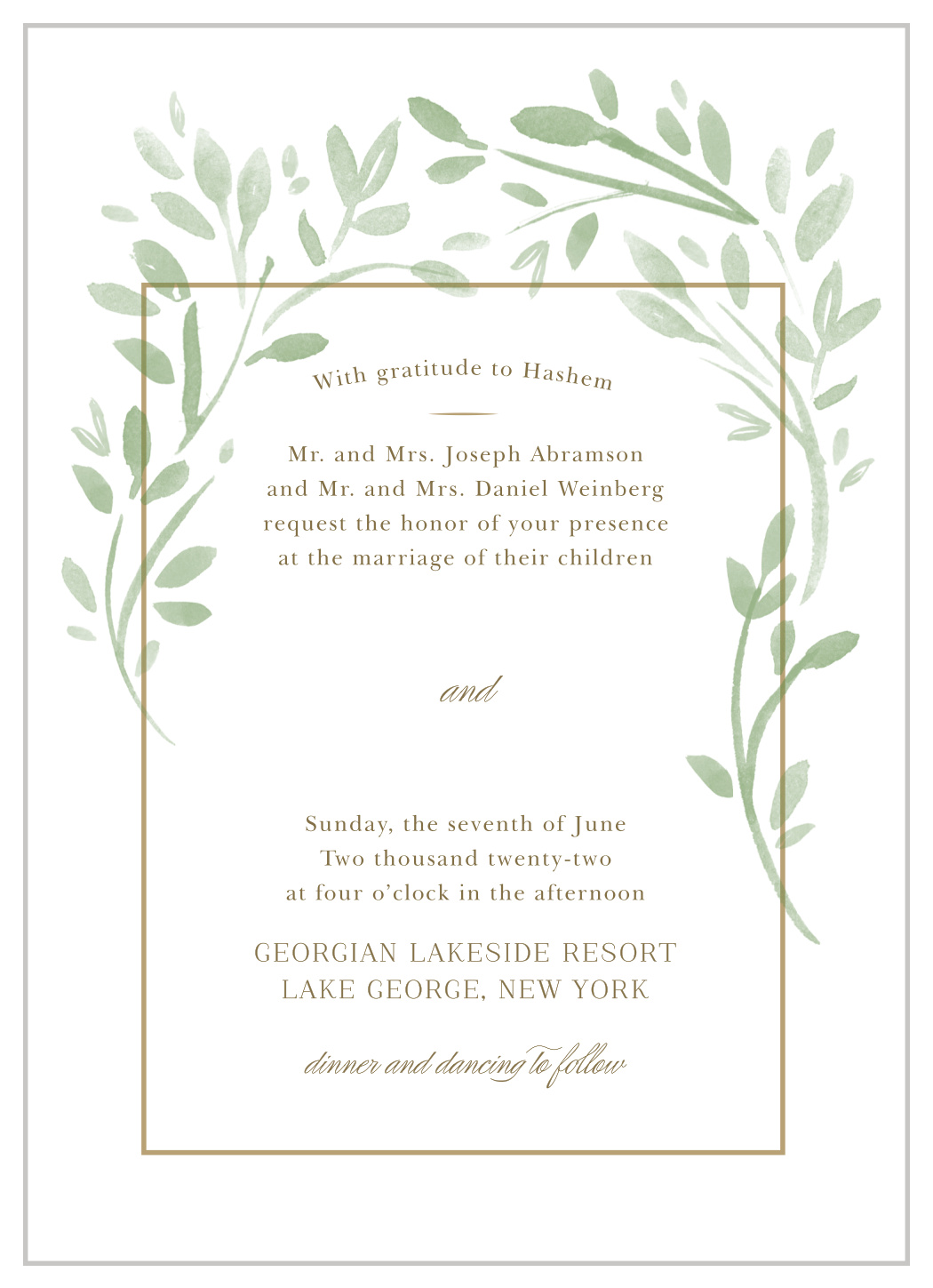 Fairytale Leaves Wedding Invitations