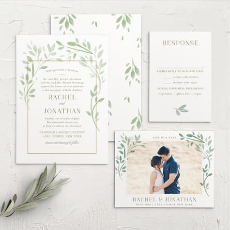 Fairytale Leaves Wedding Invitations