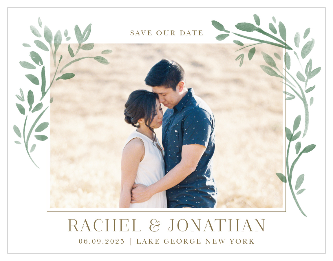 Fairytale Leaves Save the Date Cards