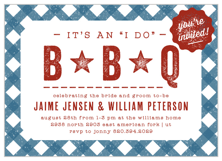 Our I Do BBQ Bridal Shower Invitations are just what you need for a grilling-good-time!