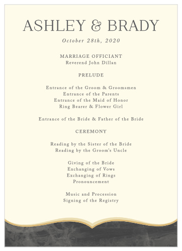 Let everyone know who and what is important on your big day with our Dark Fairytale Wedding Programs.