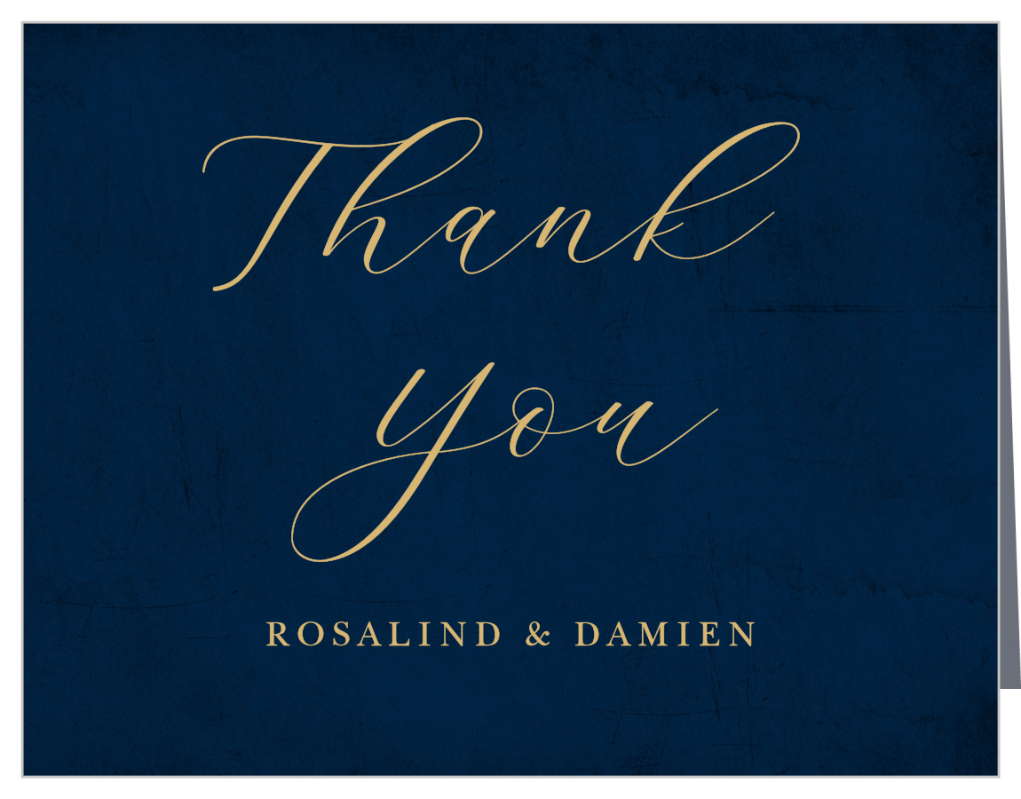 Moody Calligraphy Wedding Thank You Cards
