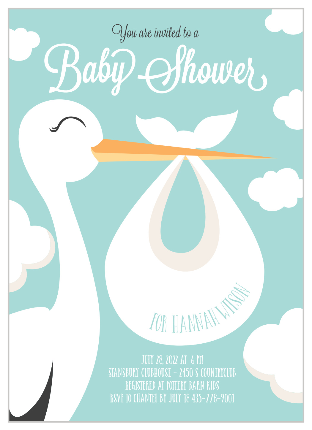 Special Stork Baby Shower Invitations