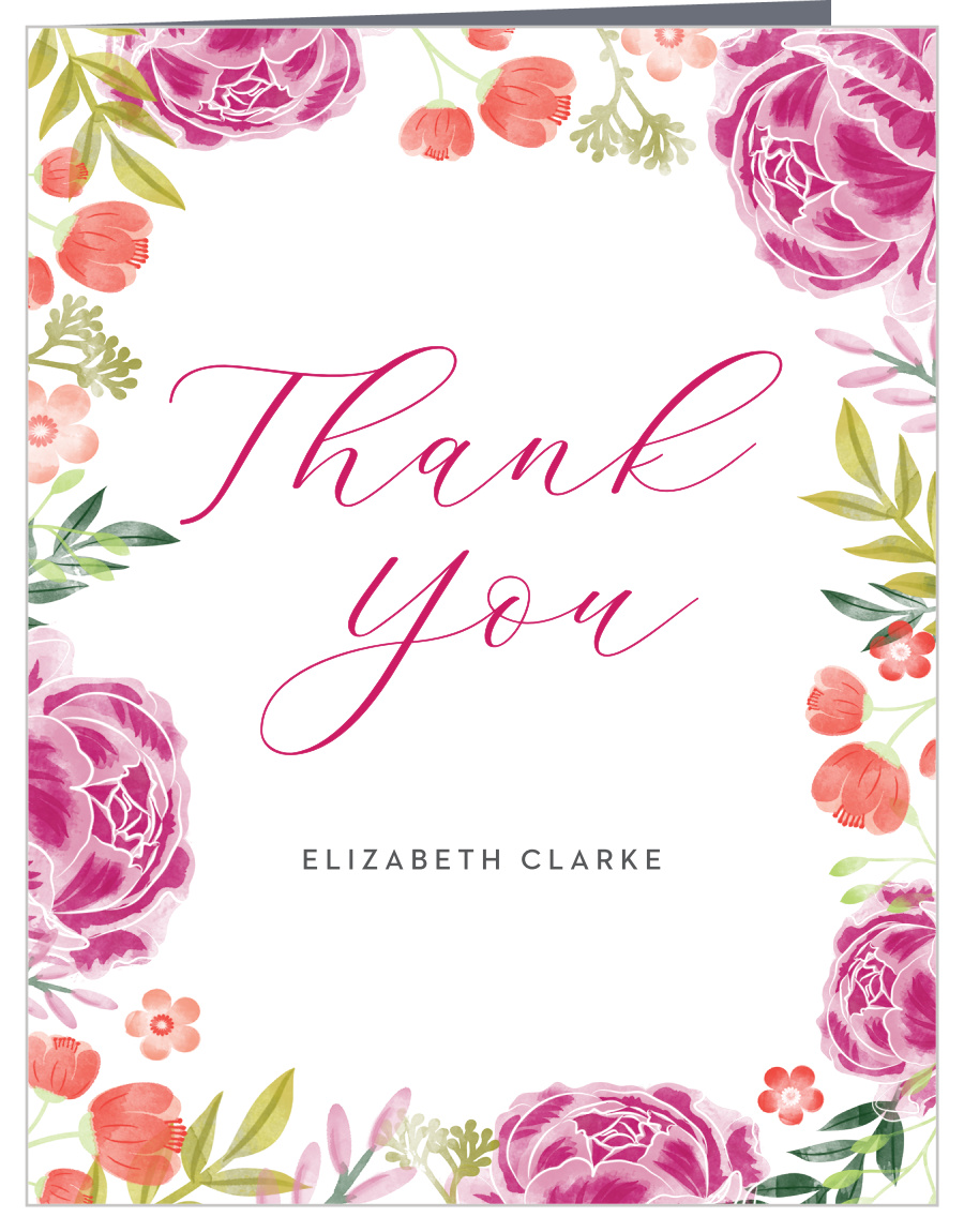 Darling Peonies Bridal Shower Thank You Cards