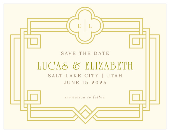 Our Irish Deco Save the Date Cards are a perfectly gorgeous way to announce the special day.