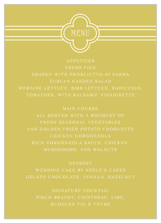 Our Irish Deco Wedding Menus are a perfectly gorgeous way to treat your guests to a memorable dining experience. 