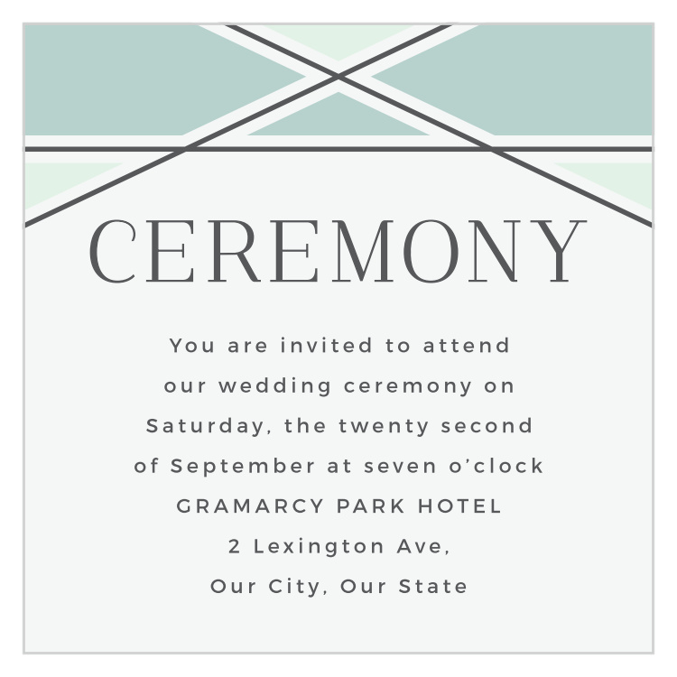 Simple Lines Ceremony Cards