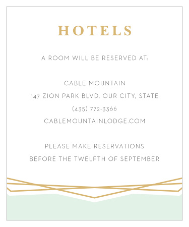 After you've gotten a block of hotels for your guests, you can send along these Modern Simplicity Accommodation Cards to let them know the information!