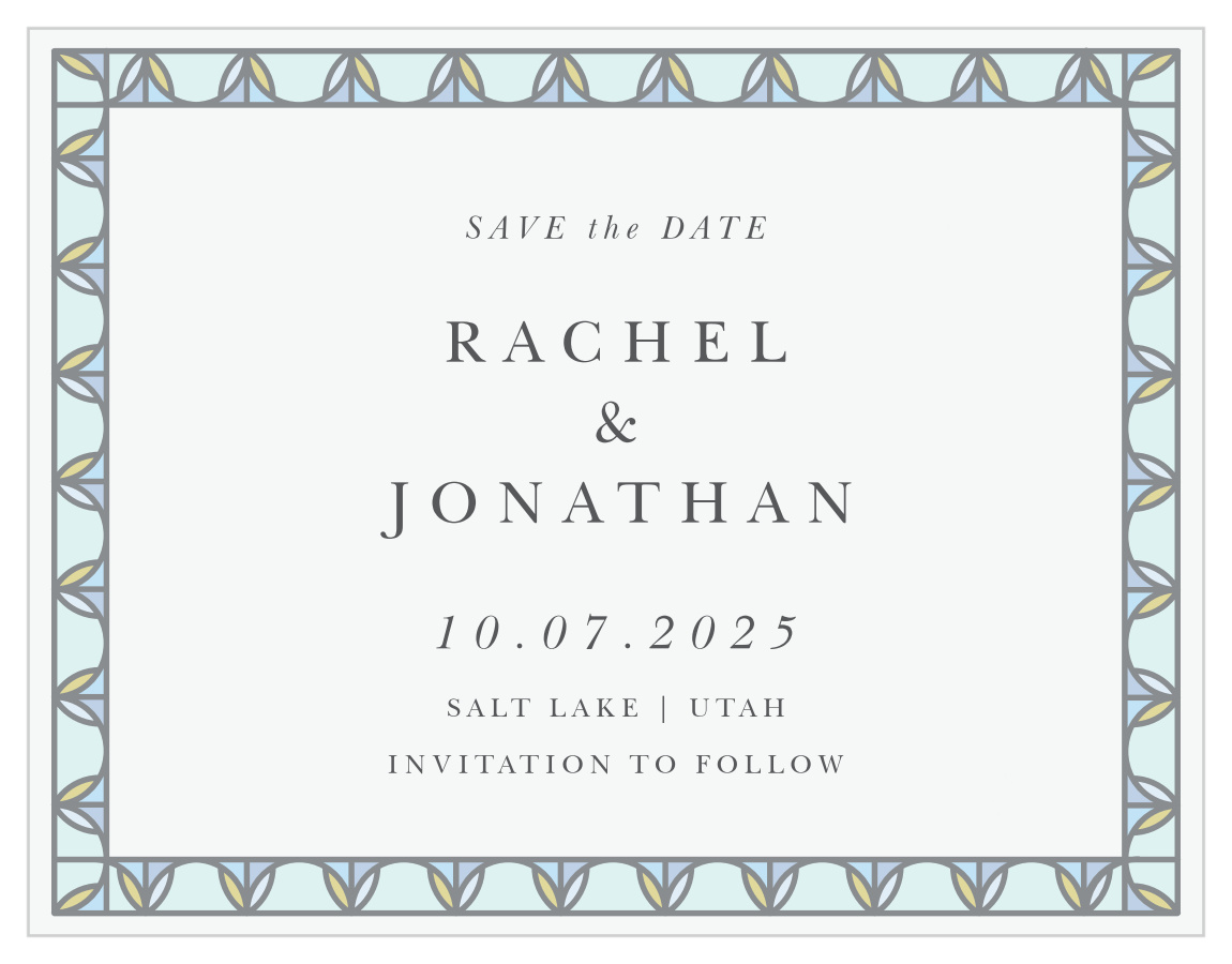 Stained Glass Save the Date Cards