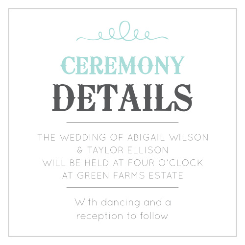 Invite your guests to your ceremony with this ceremony card.