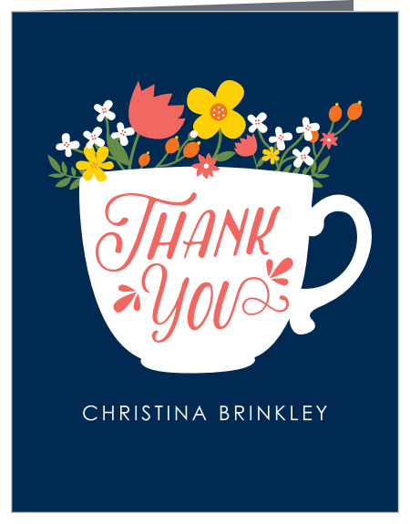 Our Ladies Tea Bridal Shower Thank You Cards feature the same teacup design that you can see on our corresponding invitations.