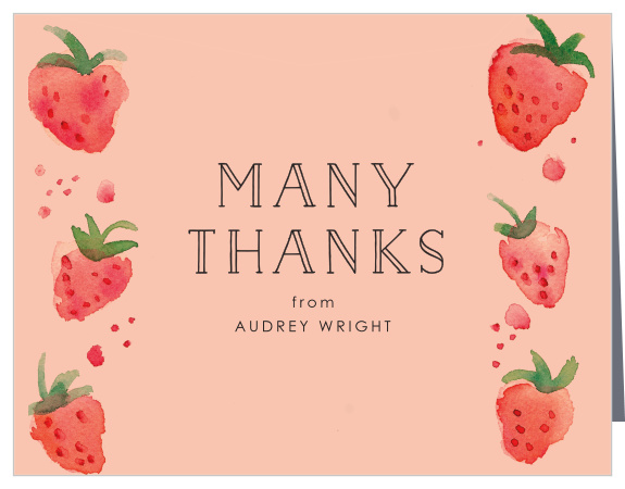 Let your party guests know that you appreciate them "berry" much with our Strawberry Fun Children's Birthday Party Thank You Cards!