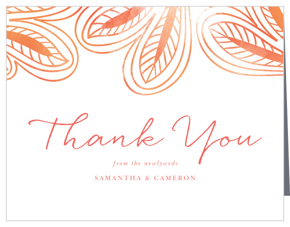 If your guests helped make your wedding wonderful, thank them with our Painted Love Wedding Thank You Cards!