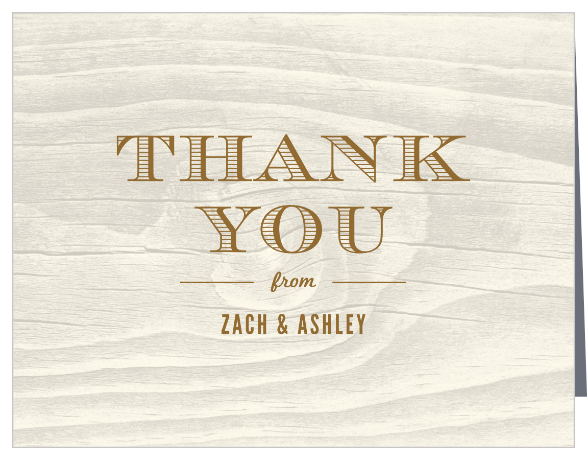Wooden Salut Bridal Shower Thank You Cards
