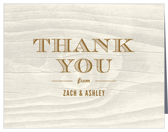 Thank your guests for showering you with love with our Wooden Salut Bridal Shower Thank You Cards!