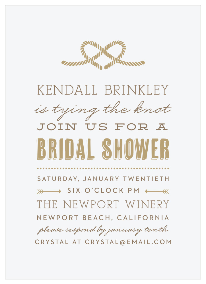 Heart Knot Bridal Shower Invitations