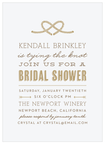 Celebrate that you are tying the knot soon with our Heart Knot Bridal Shower Invitations!