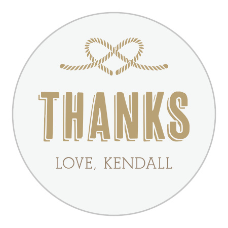 Heart Knot Bridal Shower Stickers