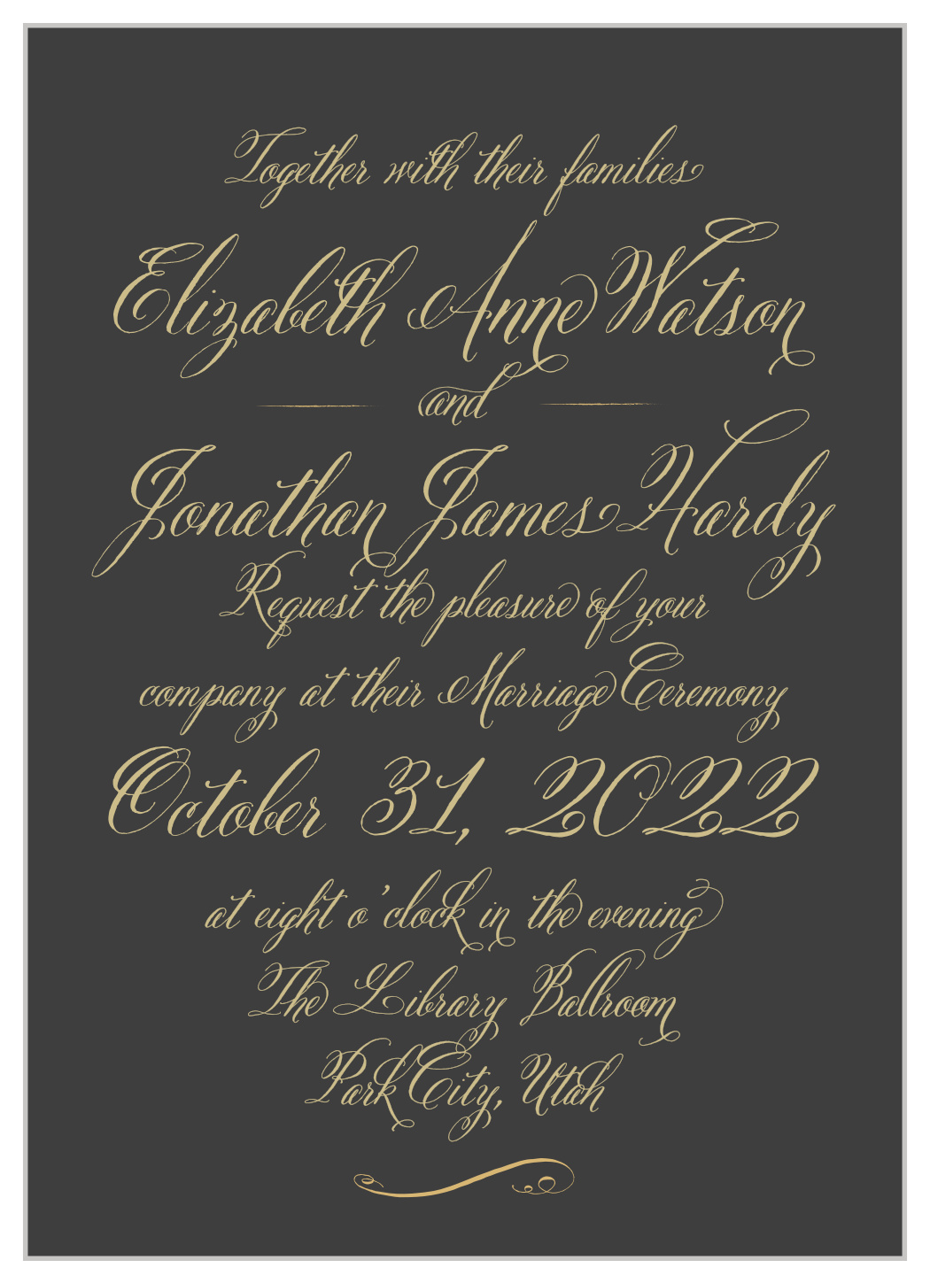 Gothic Script Wedding Invitations