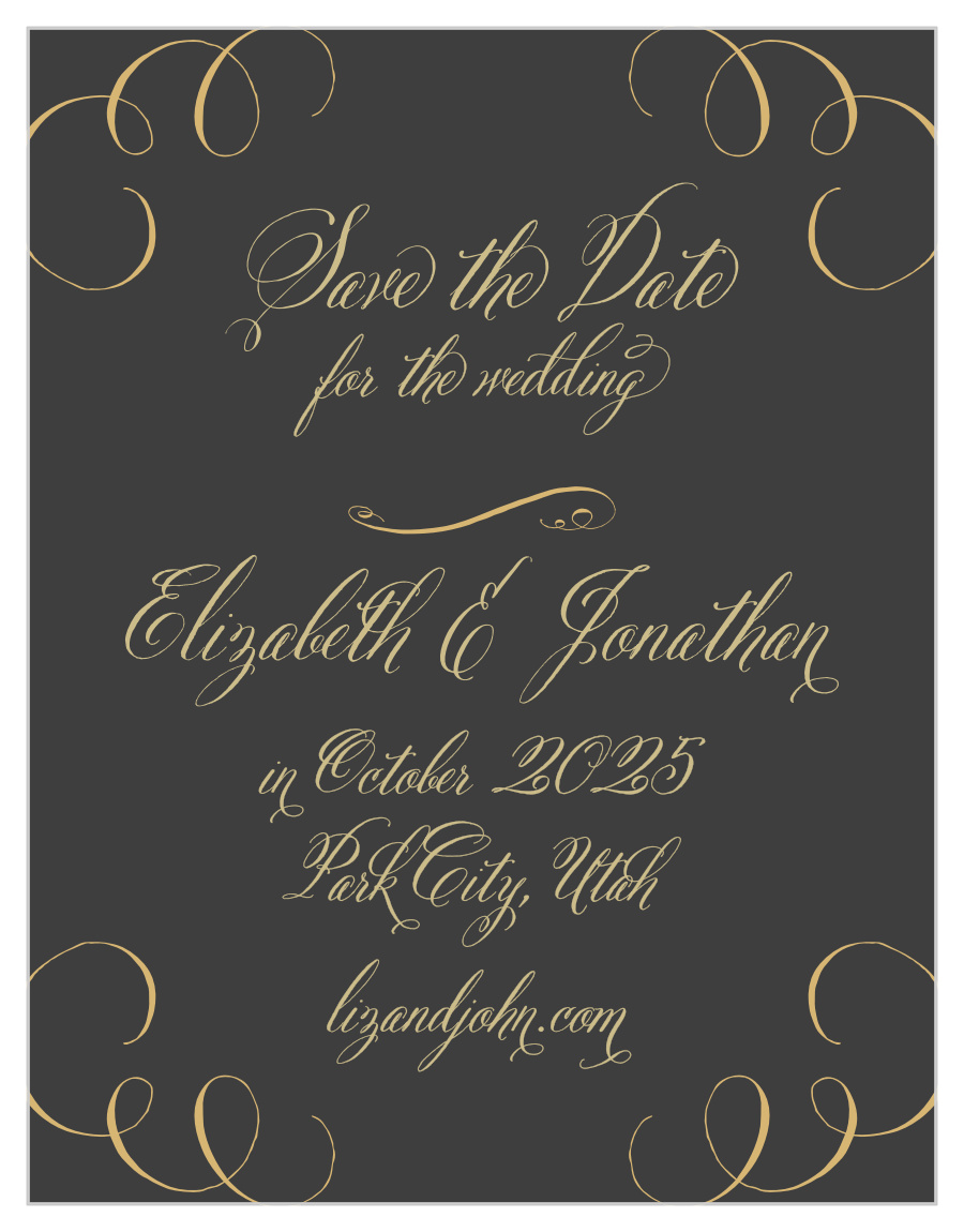 Gothic Script Save the Date Cards