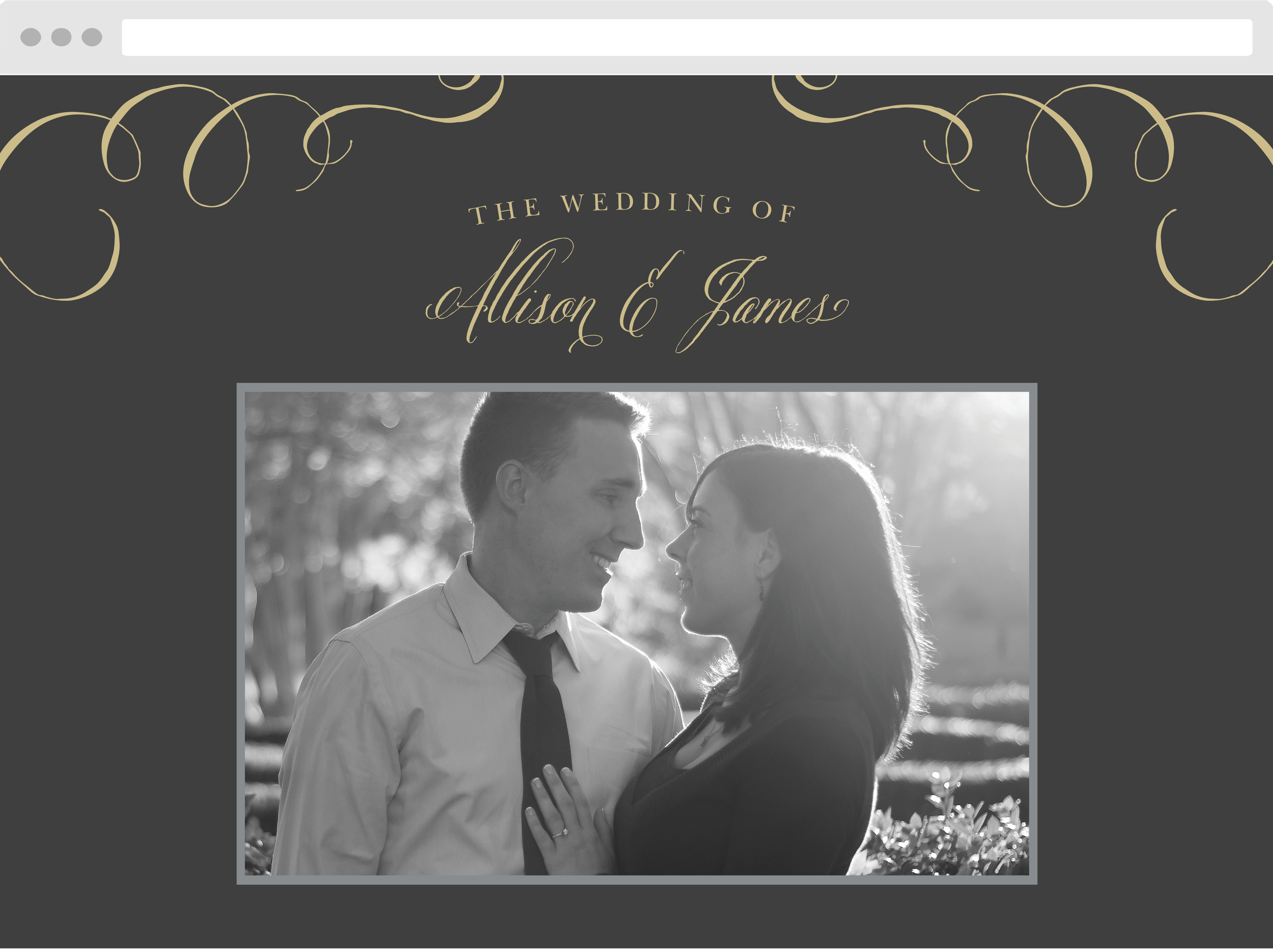 Gothic Script Wedding Website