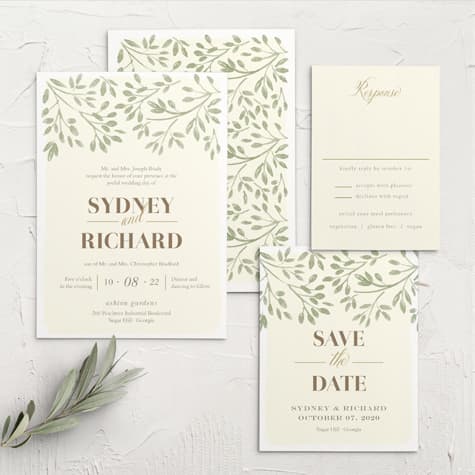 Vines & Leaves Wedding Invitations