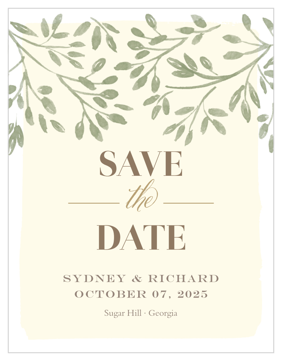 Vines & Leaves Save the Date Cards