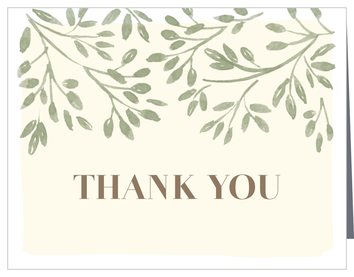 Vines & Leaves Wedding Thank You Cards