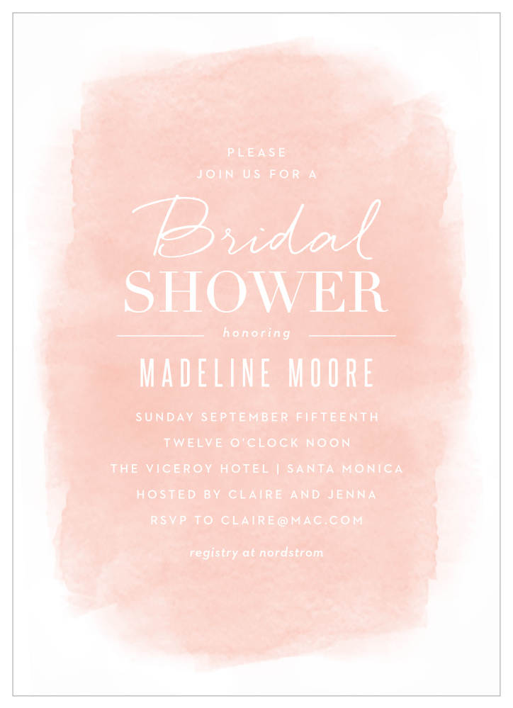 Soft Paint Bridal Shower Invitations