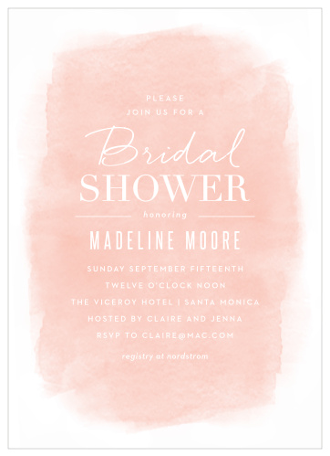 Ensure guests will, in advance, mark the date with our Soft Paint Bridal Shower Invitations.