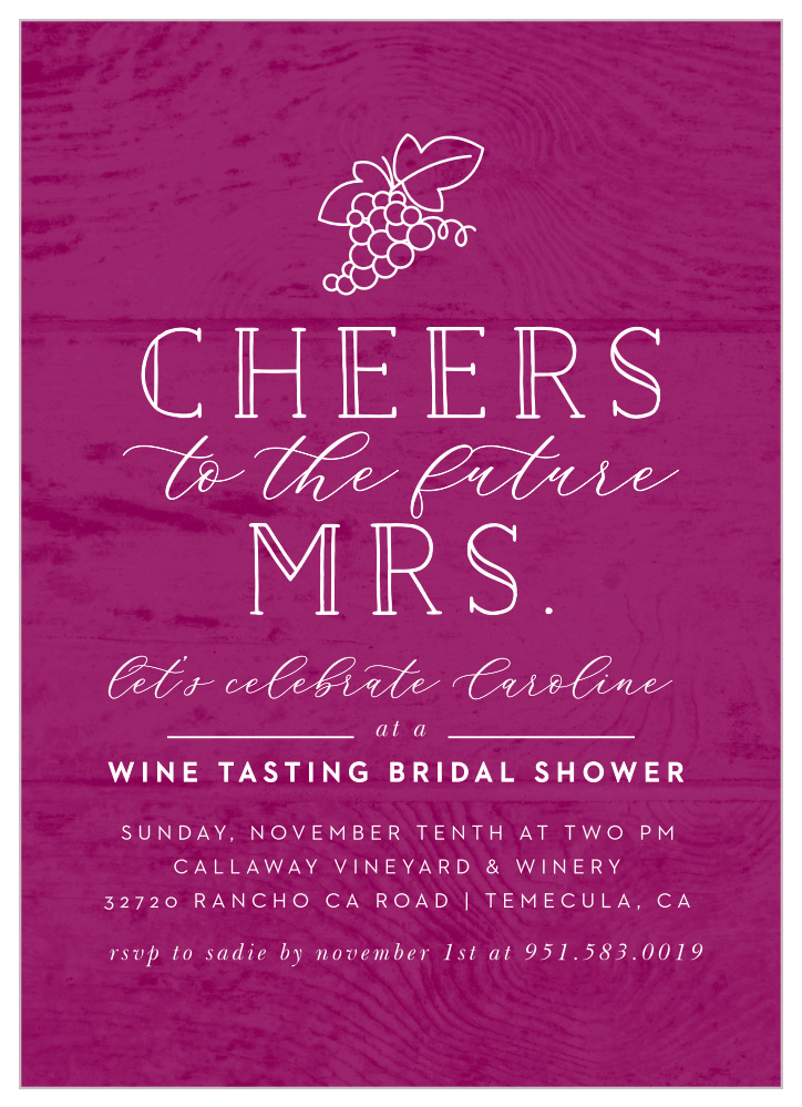Time for Wine Bridal Shower Invitations