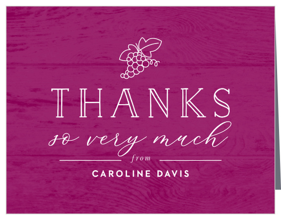 Send a note of thanks to those who joined you at your shower with our Time for Wine Bridal Shower Thank You Cards!