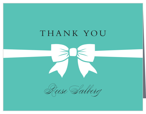 Share your gratitude for your guests with the Perfect Bow Bridal Shower Thank You Cards.