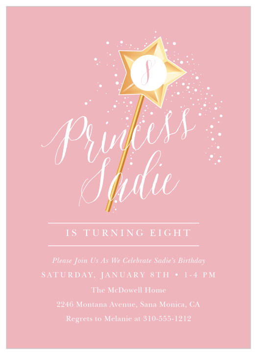 Celebrate your little princess with our Princess Wand Children's Birthday Party Invitations!