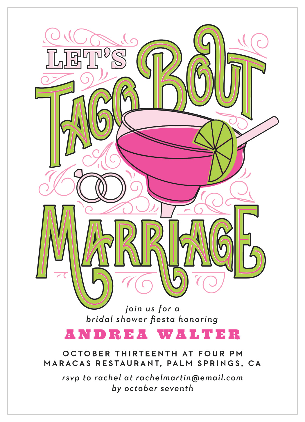 Taco Bout Marriage Bridal Shower Invitations