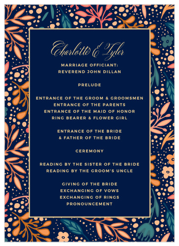 Your guests will be blown away by the intricacy of our Unique Botanicals Wedding Programs!  