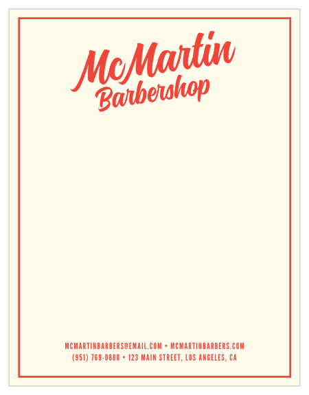 Send the perfect handwritten note to your clients with our Barbershop Business Stationeries.