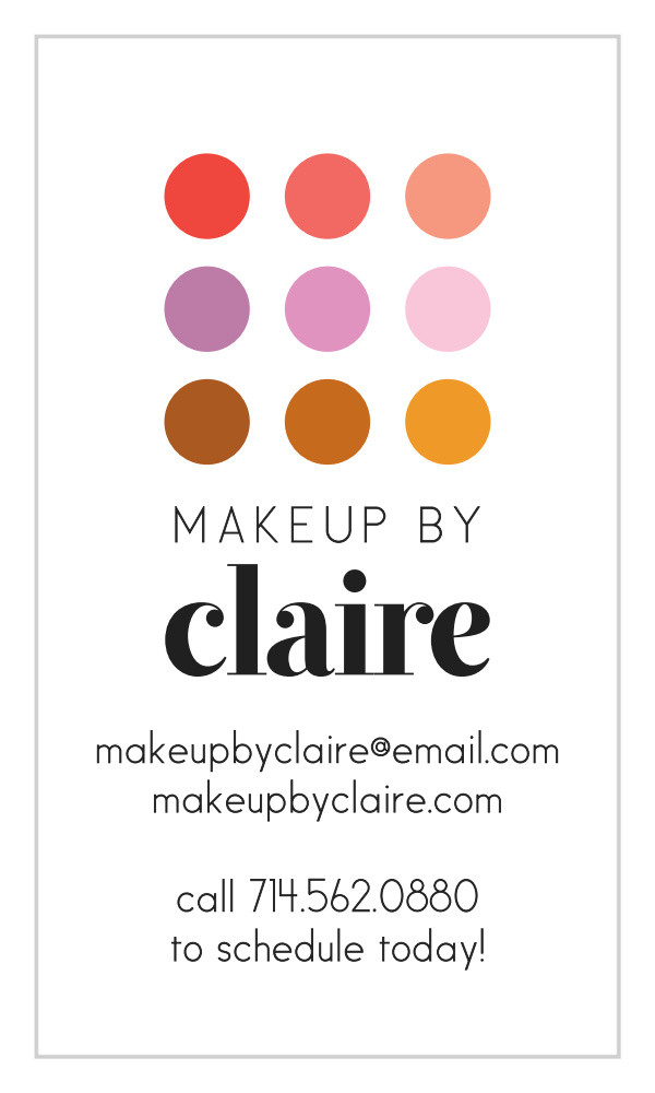 Eyeshadow Palette Business Cards