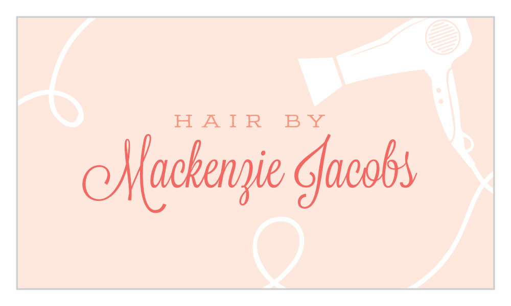 Hair Dryer Business Cards