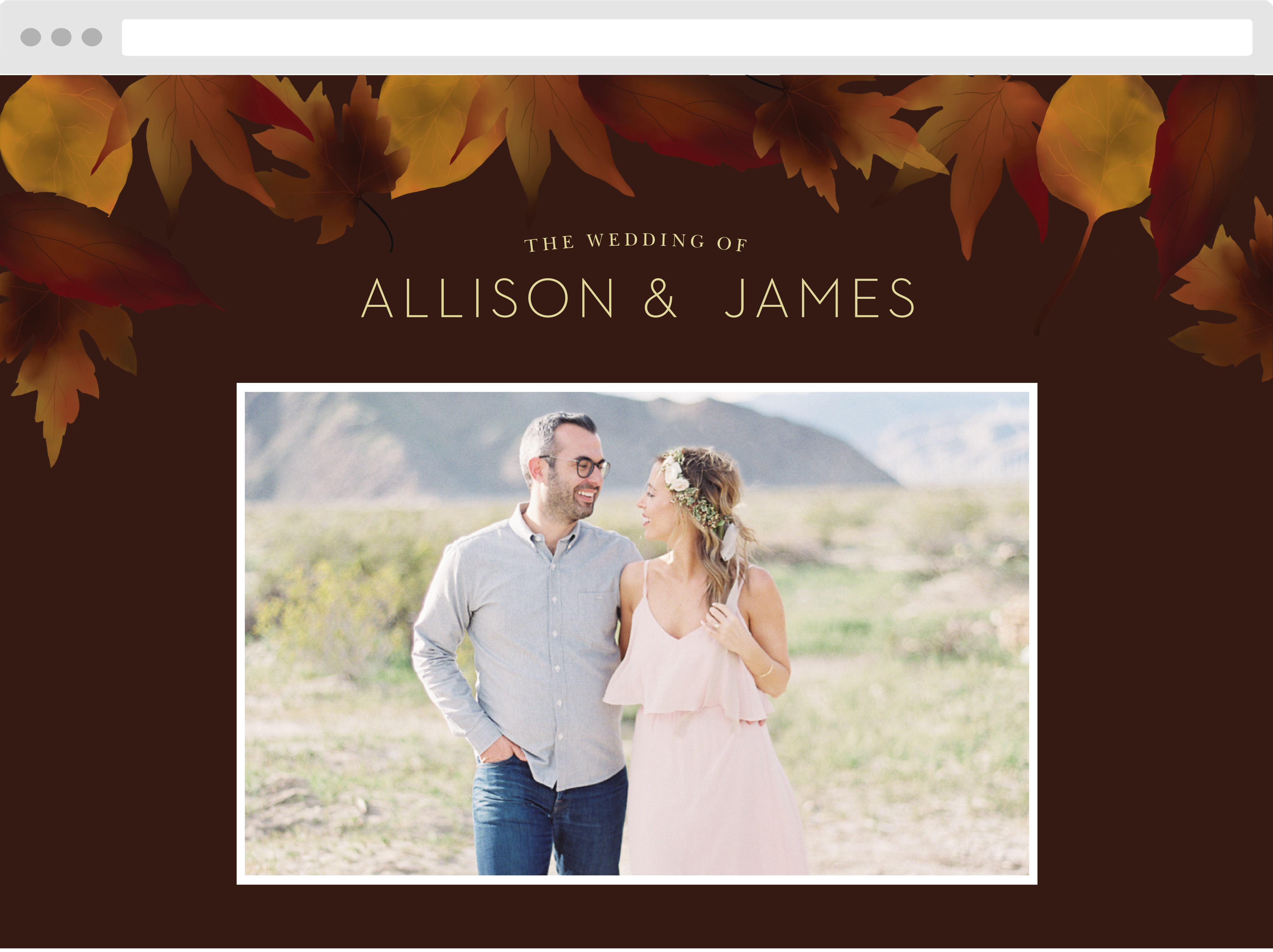 Fall Leaves Wedding Website