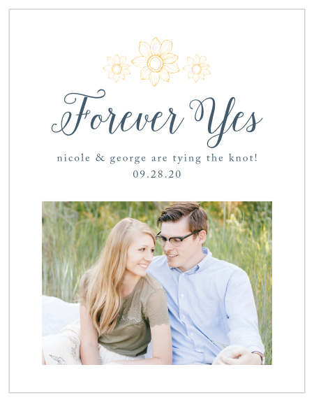 Let everyone know that you'll be forever saying yes to each other with our Sunflower Nuptials Save-the-Date Magnets! 